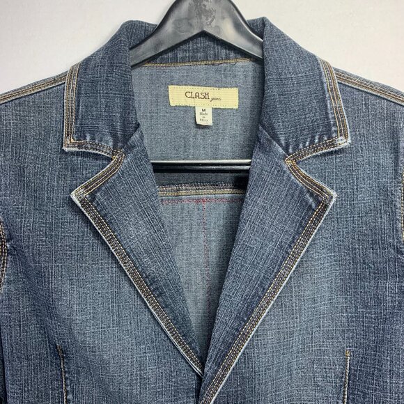 Elegant Boho Denim Jacket Embellished Lace Beaded Handcrafted Luxe Rockstar - Picture 4 of 11